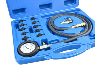 GEKO WG02507 Tester Ciśnienia Oleju 0-10 bar, 10 Adapterów Pomiarowych