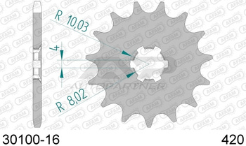AFAM Zębatka Napędowa Przód MOTO 16 Zębów STALOWA 30100-16