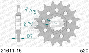 AFAM Zębatka napędowa przód, stalowa 21611-15
