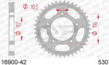 AFAM ZĘBATKA NAPĘDZANA TYŁ MOTO. STALOWA OCYNKOWANA SREBRNA