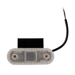 LAMPA OBRYSOWA BIAŁA DIODOWA OWALNA, Z UCHWYTEM, Z ODBL, 12/24V W47WWB