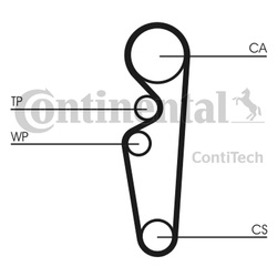 CONTITECH Pasek rozrządu CT729 FORD 1,4B / ESCORT 97Z CVH 92-