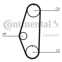CONTITECH Pasek rozrządu CT629 VW 1.0-1.3 / 128 zębów