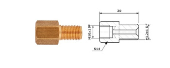 PRZEWODY HAMULCOWE Łącznik Przewodów Hamulcowych Wew. M10x1 DF + Zew. M12x1 DF 88-25