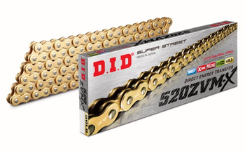 D.I.D ŁAŃCUCH NAPĘDOWY MOTO DID 520 ZVMX X-RING Złoty 100 ogniw Otwarty + Ogniwo DID520ZVMXG&G-100