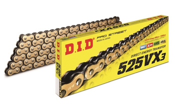 D.I.D ŁAŃCUCHY ŁAŃCUCH NAPĘDOWY MOTO. DID 525  X-RING (4439AN) (ROZKUTY+OGNIWO)