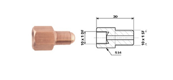 PRZEWODY HAMULCOWE 88-7 Łącznik Przewodów Hamulcowych Wew. M10x1 DF + Zew. M10x1 SF