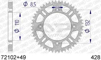 AFAM ZĘBATKA NAPĘDZANA TYŁ MOTO ALUMINIOWA ANODOWANA GUN METAL