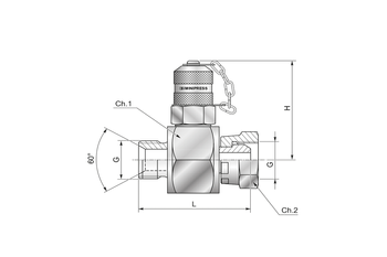 Złącze pomiar. trójnikowe obrotowe zew-wew M16x2 / 1/4" zat. metal. S11914G00C - Minipress