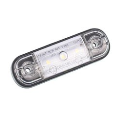 WAŚ LAMPA OBRYSOWA BIAŁA DIODOWA OWALNA PŁASKA, 12/24V, 3 DIODY - SCHMITZ, KRONE W97.1B