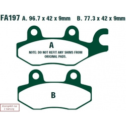 EBC Klocki Hamulcowe Motocyklowe FA197 EBCFA197 do HONDA XL 125 VARADERO (01-11)/ NSR 50 (97-00)/ CBF 250 (04-06)