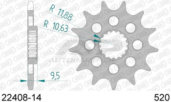 AFAM Zębatka Napędowa Przód MOTO 14 Zębów STALOWA 22408-14