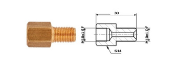 Łącznik Przewodów Hamulcowych 88-6 Wew. M 10X1 SF + Zew M 10X1 DF