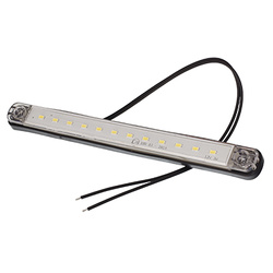 WAŚ LAMPA OŚWIETLENIA WNĘTRZA 12-LED KLOSZ PRZEZROCZYSTY, SREBRNA RAMKA, 12V LW10