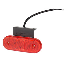 LAMPA OBRYSOWA CZERWONA DIODOWA OWALNA, Z UCHWYTEM, Z ODBL, 12/24V W47WWC