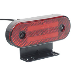 WAŚ LAMPA OBRYSOWA CZERWONA DIODOWA Z UCHWYTEM I ODBLASKIEM, OWALNA 12/24V, NEON W175 - CZ