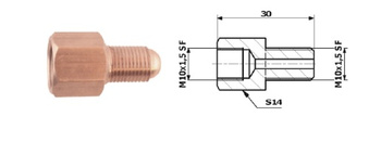 PRZEWODY HAMULCOWE ŁĄCZNIK PRZEWODÓW HAM. WEW. M 10X1,5 SF + ZEW M 10X1,5 SF