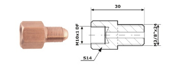 ŁĄCZNIK PRZEWODÓW HAMULCOWYCH 87-11 Wew. 10x1 DF + Zew. 3/8"x24 SF