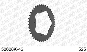 AFAM Zębatka napędzana tył Moto Stalowa Czarna 50608K-42