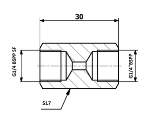 PRZEWODY HAMULCOWE ŁĄCZNIK PRZEWODÓW HAM. WEW. G1/4" BSPP SF - WEW. G1/4" BSPP SF
