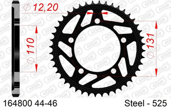 AFAM ZĘBATKA NAPĘDZANA TYŁ MOTO STALOWA CZARNA
