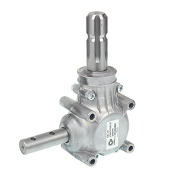 PRZEKŁADNIA DO ROZSIEWACZA NAW. ALUM. ROZSIEWACZ JEDNOTARCZOWY "LEJEK" I=1:1, Z=15/15, DŁUGI WAŁEK (FREZ), ALUMINIOWA C01.01