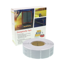 GMP TAŚMA ODBLASKOWA W ROLCE 50MB BIAŁA III GENERACJA, PRZERYWANA, KONTUROWA GMPTOR50BP