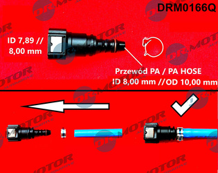 DR. MOTOR Szybkozłączka z oringiem DRM0166Q prosta na króciec 7,89/8mm