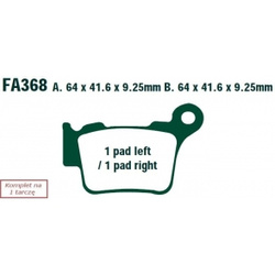 EBC KLOCKI HAMULCOWE EBCMXS368 do KTM SMR 450 (14)/ EXC 500 (4T) (12-14)/ EXC 250 SIX DAYS (2T) (11-14)/ EXC 125 (04-08)