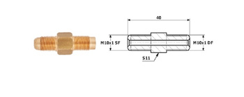 ŁĄCZNIK PRZEWODÓW HAMULCOWYCH 89-8 Zew. M 10x1 SF Zew. M 10x1 DF