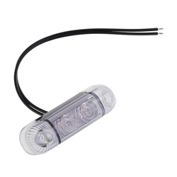 WAŚ LAMPA OBRYSOWA BIAŁA DIODOWA 2 DIODY, Z KABLEM L=220MM, 12/24V W61282