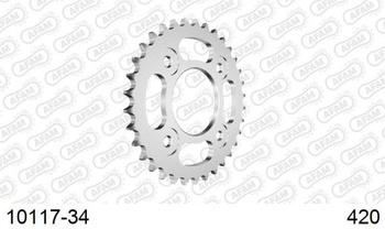 AFAM Zębatka napędzana tył, stalowa ocynkowana srebrna 10117-34