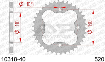 AFAM ZĘBATKA NAPĘDZANA TYŁ MOTO STALOWA OCYNKOWANA SREBRNA