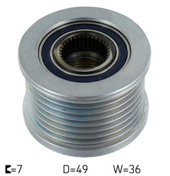 SKF Koło pasowe alternatora VKM03601 RENAULT LAGUNA II 2.0 dCi