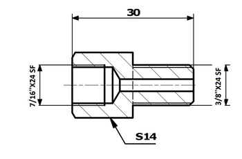 PRZEWODY HAMULCOWE ŁĄCZNIK PRZEWODÓW HAM. WEW. 7/16"X24 SF - ZEW. 3/8"X24 SF