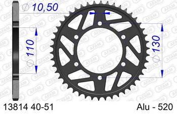 AFAM Zębatka napędzana tył, aluminiowa anodowana Gun Metal 13814-47