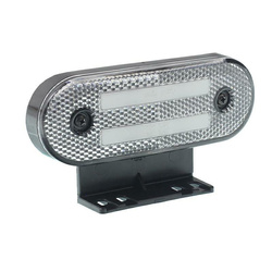 WAŚ LAMPA OBRYSOWA BIAŁA DIODOWA Z UCHWYTEM I ODBLASKIEM, OWALNA 12/24V, NEON W175 - B