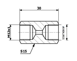 Łącznik Przewodów Hamulcowych Wew. 12x1 SF - Wew. 7/16"x20 SF