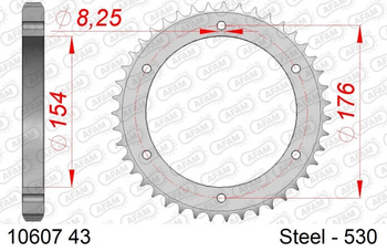 AFAM ZĘBATKA NAPĘDZANA TYŁ MOTO STALOWA OCYNKOWANA SREBRNA