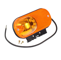 WAŚ LAMPA OBRYSOWA POMARAŃCZOWA DIODOWA OWALNA, Z UCHWYTEM, Z ODBL+KIERUNK, 12/24V W161