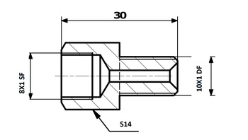 Łącznik Przewodów Hamulcowych Wew. 8x1 SF - Zew. 10x1 DF