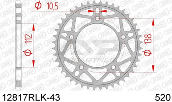 AFAM ZĘBATKA NAPĘDZANA TYŁ MOTO STALOWA CZARNA