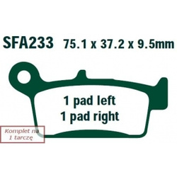 EBC Klocki Hamulcowe Motocyklowe EBCSFA233 KYMCO SNIPER 50 DD (94-96)