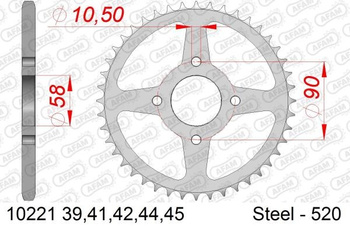 AFAM Zębatka napędzana tył, stalowa ocynkowana srebrna 10221-41