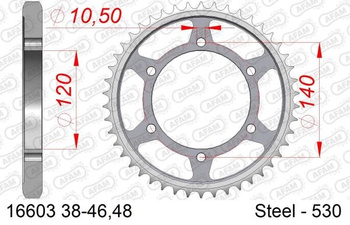 AFAM Zębatka napędzana tył, stalowa ocynkowana srebrna 16603-42