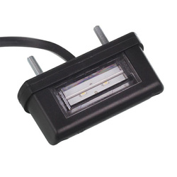 FRISTOM - LAMPA OŚWIETLENIA TABLICY REJESTRACYJNEJ DIODOWA, KLOSZ BIAŁY, CZARNA, MAŁA, Z PRZEWODEM12/30V FT-016 LED