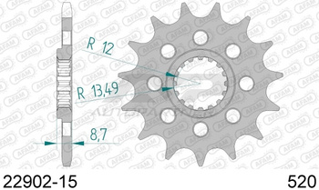 AFAM Zębatka Napędowa Przód MOTO 15 Zębów STALOWA 22902-15