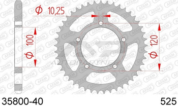 AFAM Zębatka Napędzana Tył MOTO 40 Zębów STALOWA CZARNA 35800-40