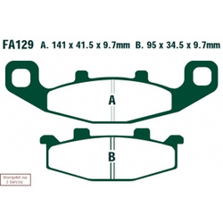 EBC Klocki Hamulcowe Motocyklowe FA129 EBCFA129 do SUZUKI VX 800 (90-95)/ GSX 1100 (91-96)/ GSF 250 BANDIT (92-96)/ GS 500 (89-95)