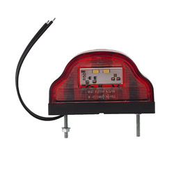 WAŚ LAMPA OŚWIETLENIA TABLICY REJESTRACYJNEJ DIODOWA, KLOSZ BIAŁY, CZERWONA, 12/24V W72BCZ